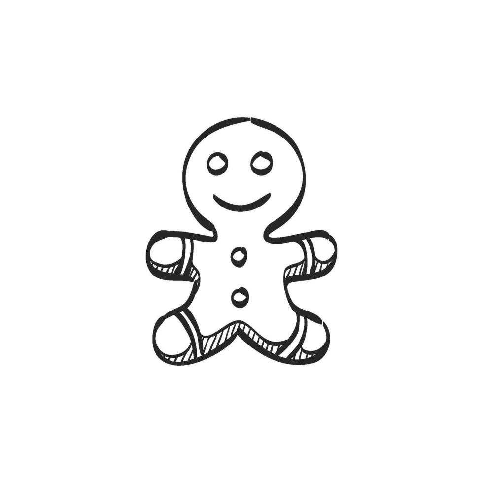 Hand drawn sketch icon gingerman vector