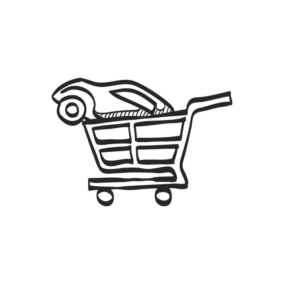 Hand drawn sketch icon car shopping vector