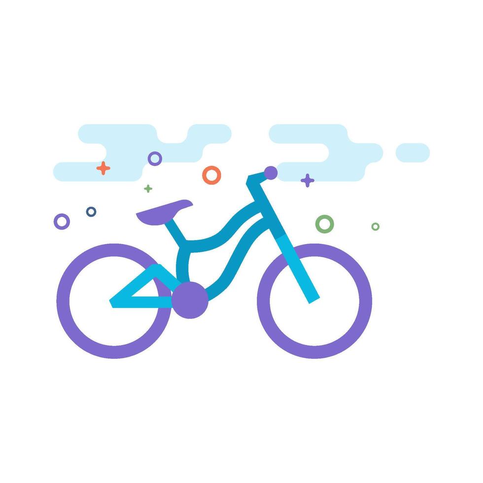 Mountain bike icon flat color style vector illustration
