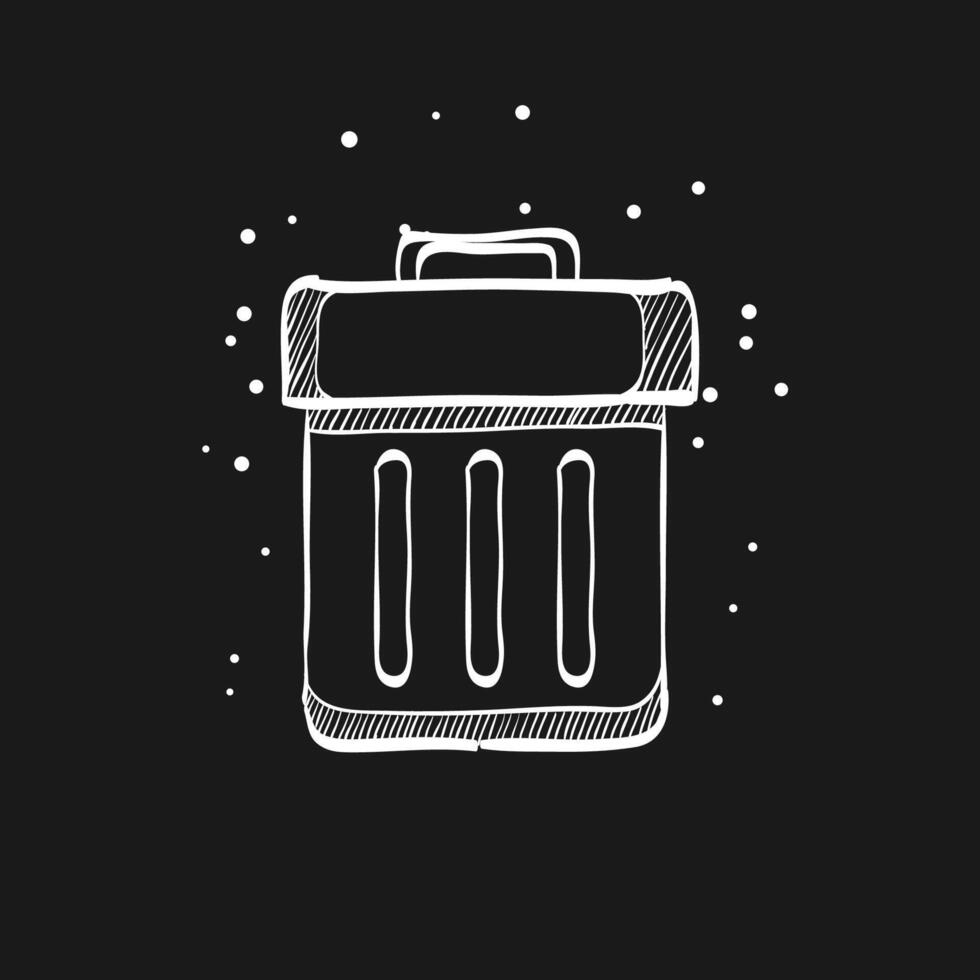 Trash bin doodle sketch illustration vector