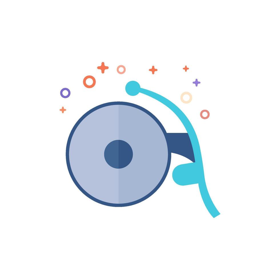 Bicycle bell icon flat color style vector illustration