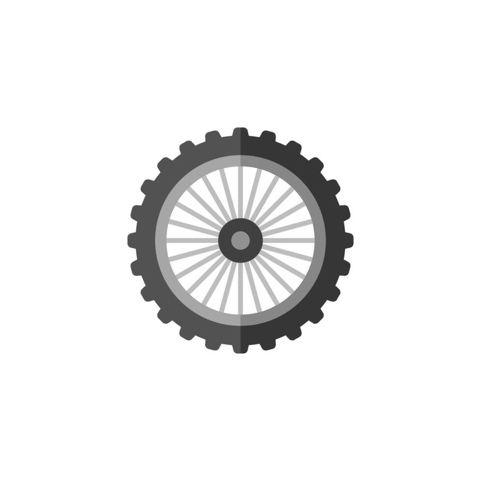 Motorcycle tire icon in flat color style. Motorcycle motorbike wheel transportation offroad terrain vector