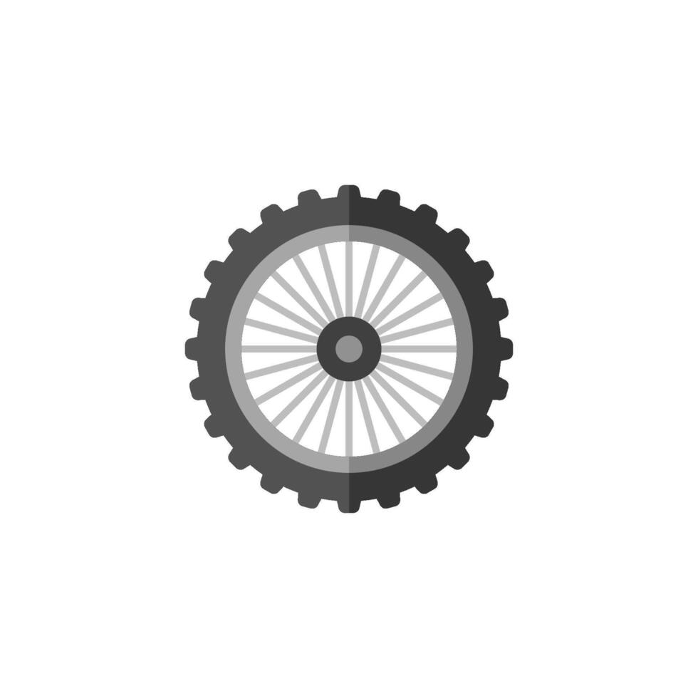 Motorcycle tire icon in flat color style. Motorcycle motorbike wheel transportation offroad terrain vector