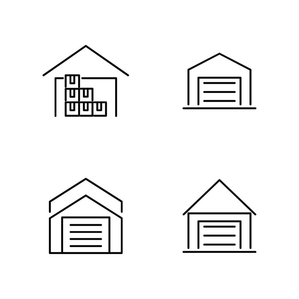 warehouse line icon design illustration vector