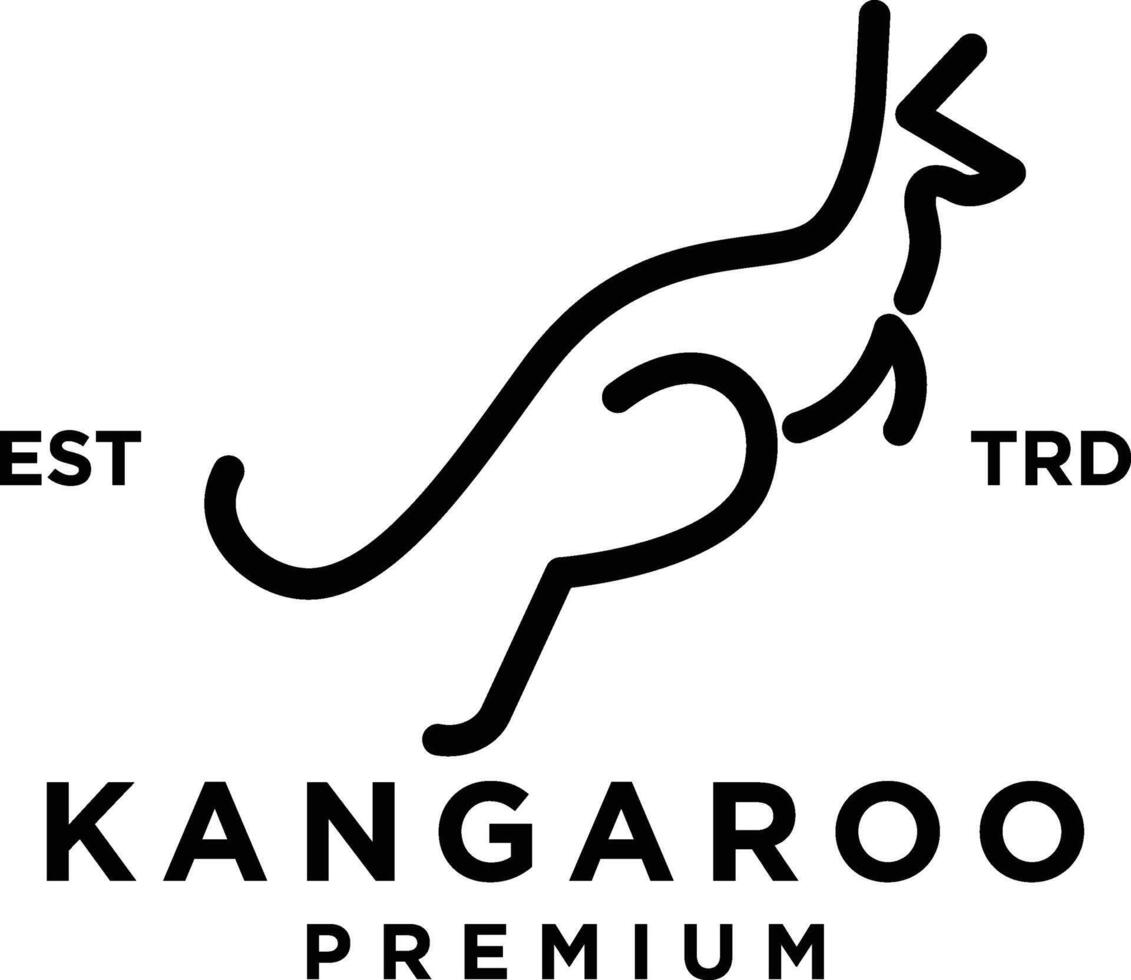 Set of kangaroo line logo icon design illustration vector