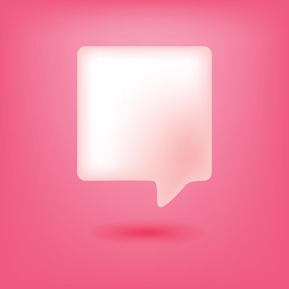 chat bubble 3d soft pink design illustration vector