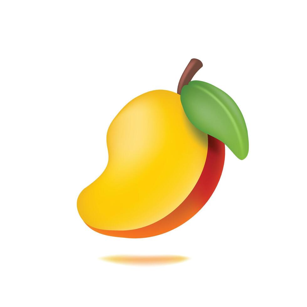 Mango 3d Icon soft illustration vector