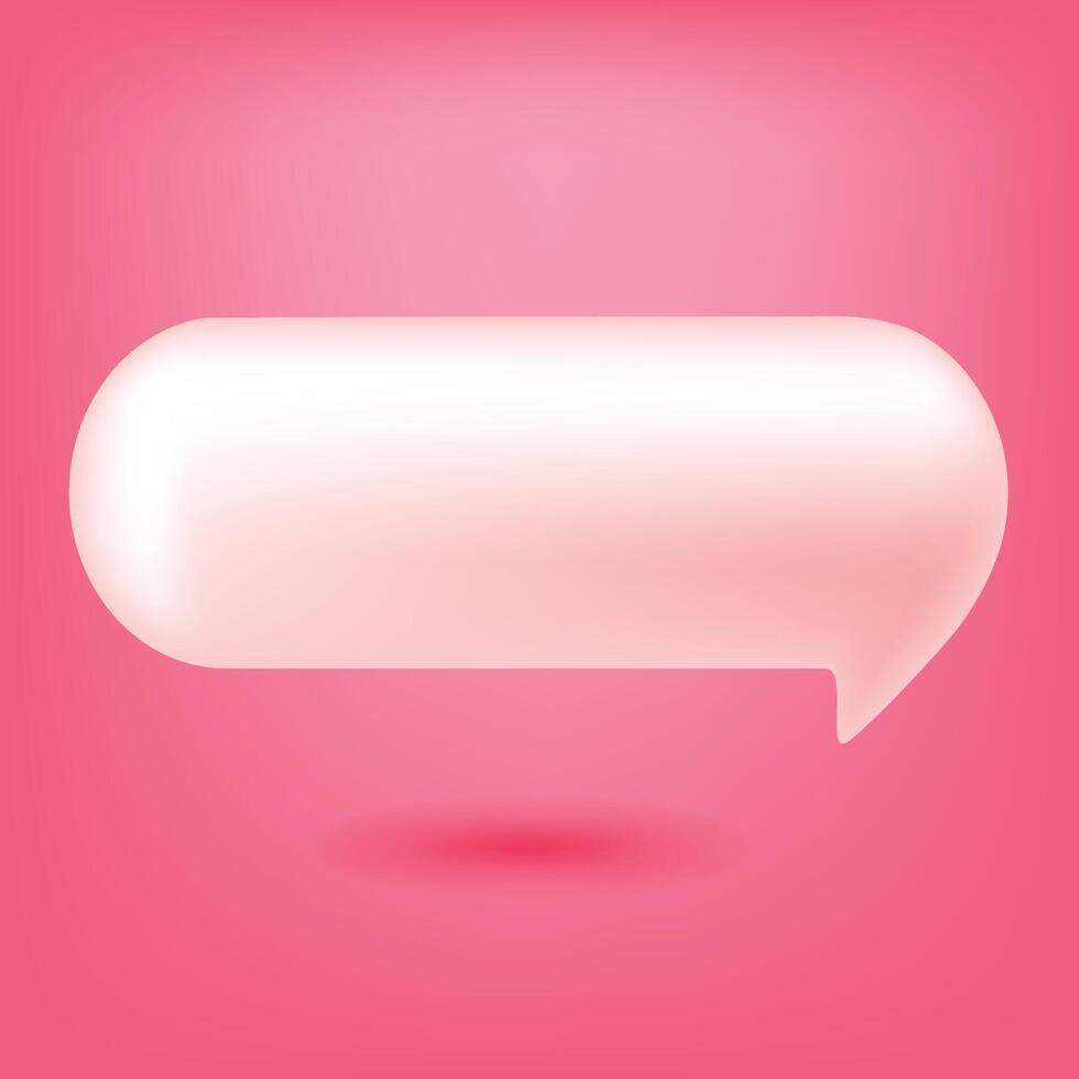 chat bubble 3d soft pink design illustration vector