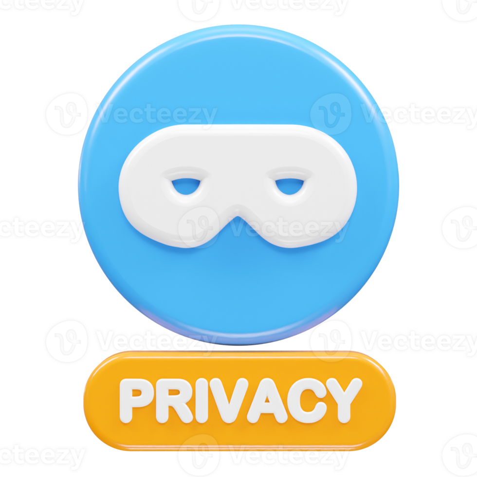 Privacy safety icon 3d rendering illustration png