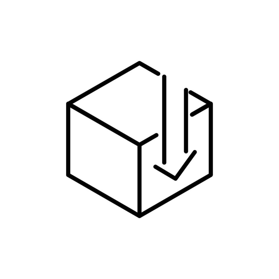 caja entrega con flecha línea icono diseño vector