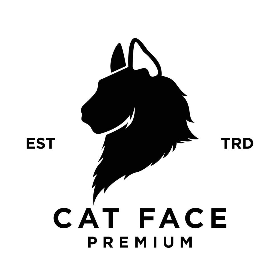 Cat face head logo icon design illustration vector