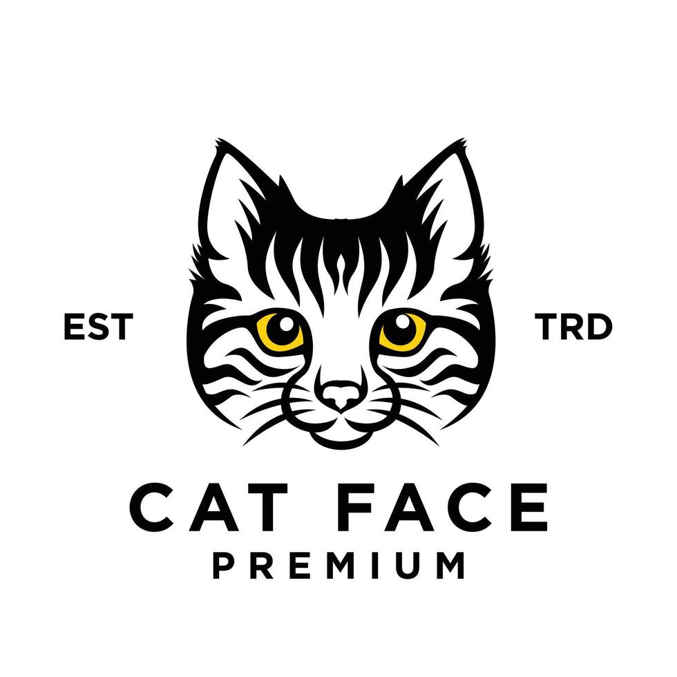 gato cara cabeza logo icono diseño ilustración vector