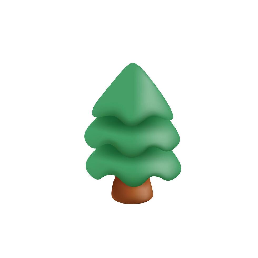 Pine 3d icon vector render illustration