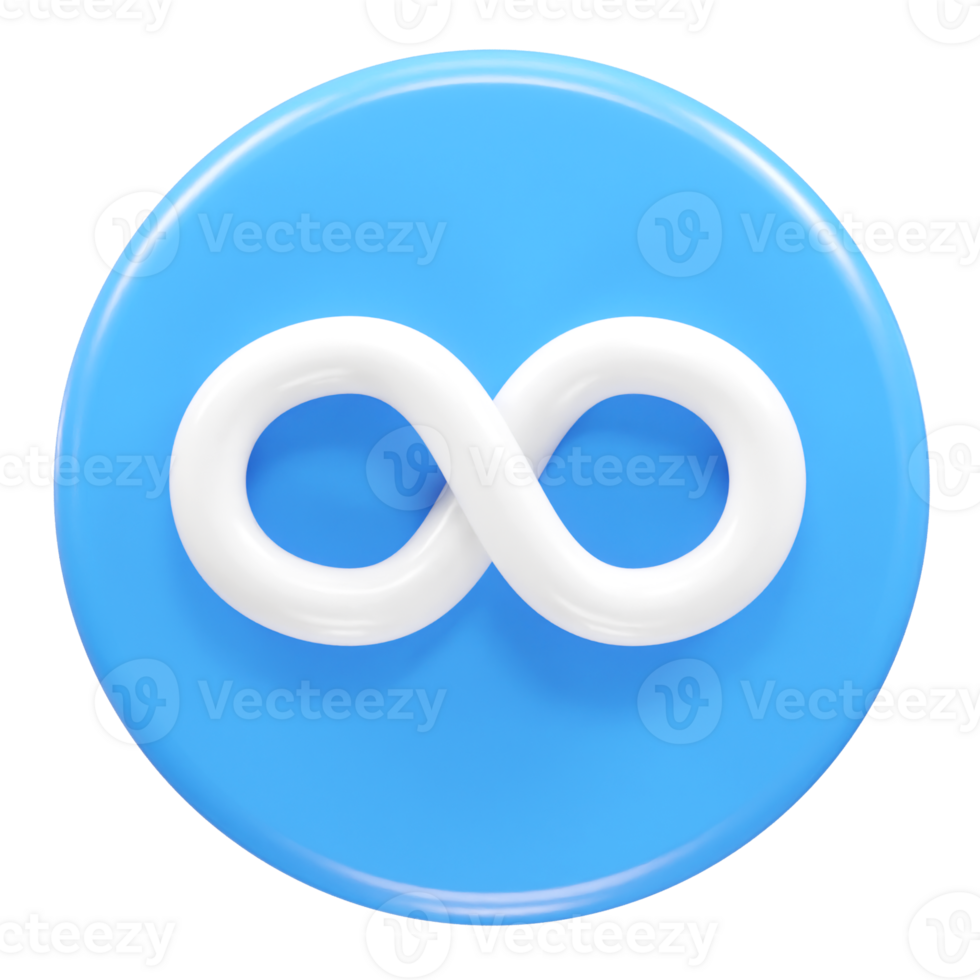 Infinity icon render 3d illustration png