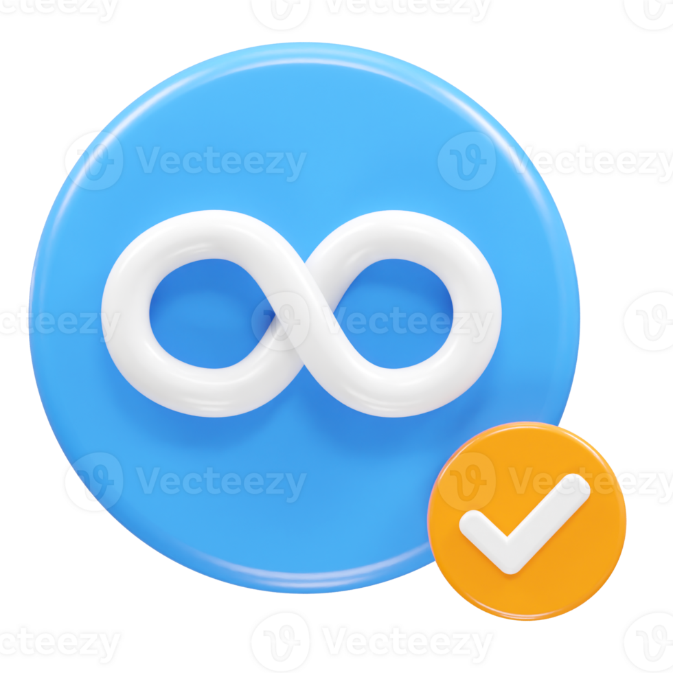 Infinity icon render 3d illustration png