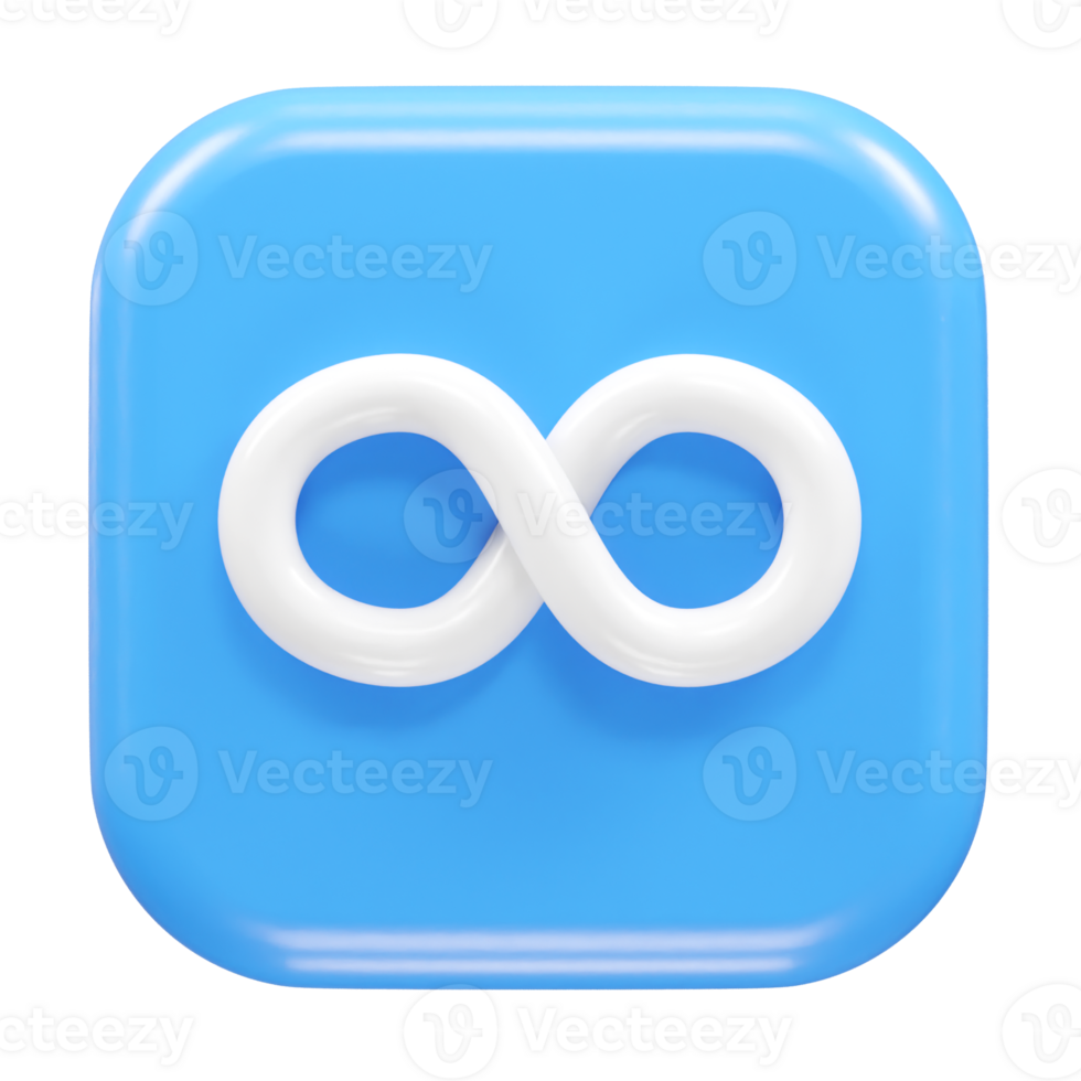 Infinity icon render 3d illustration png
