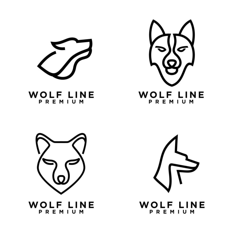 wolf line logo icon design illustration vector