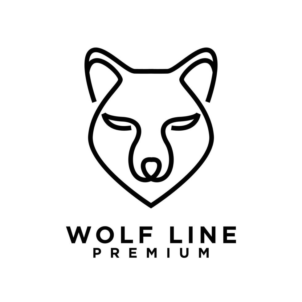 wolf line logo icon design illustration vector