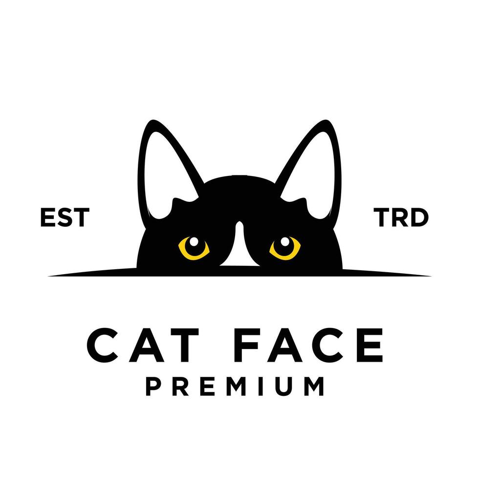 Cat face head logo icon design illustration vector