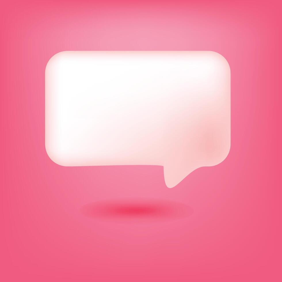 chat bubble 3d soft pink design illustration vector