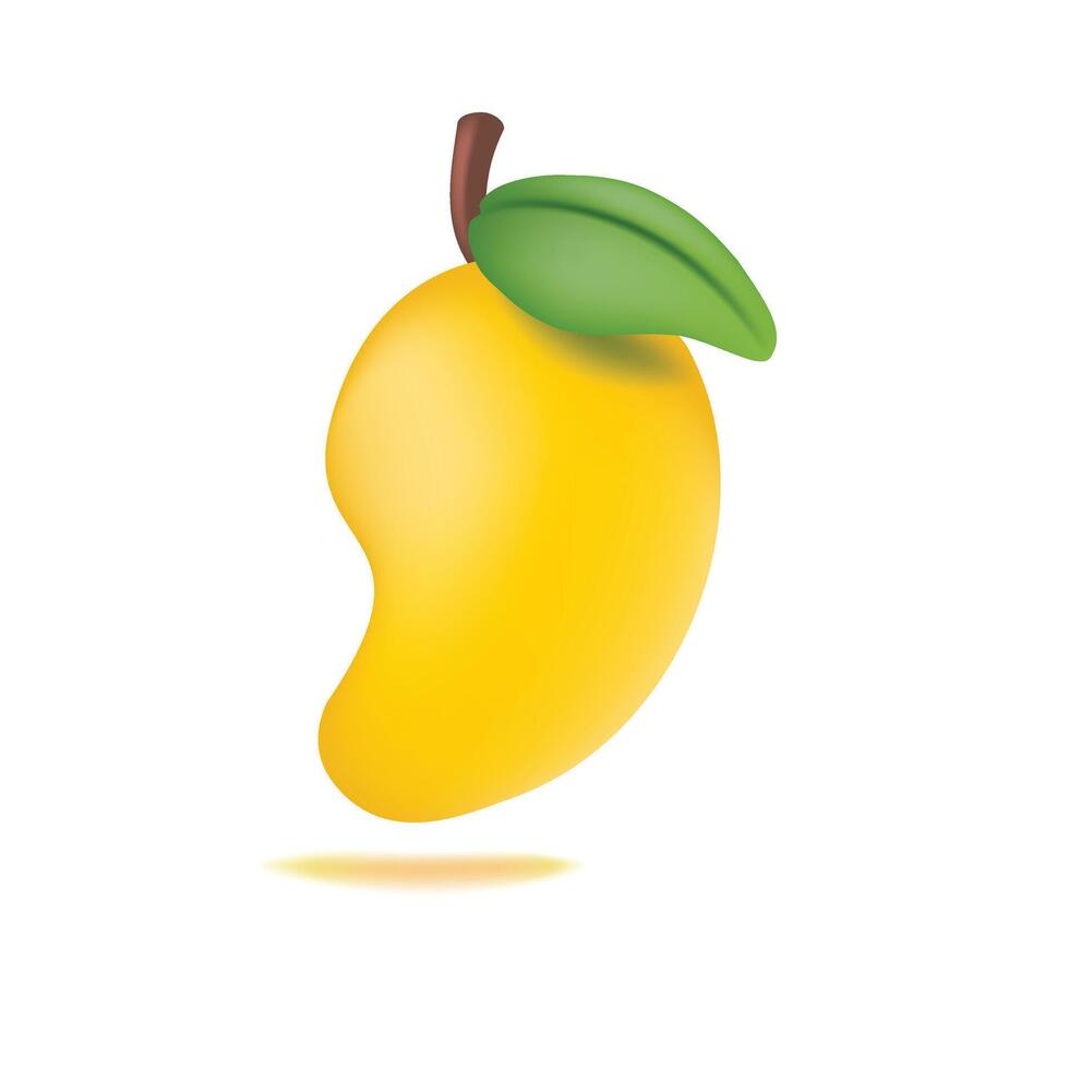 Mango 3d Icon soft illustration vector