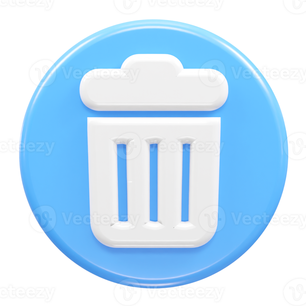 Recycle bin icon 3d render illustration element transparent png