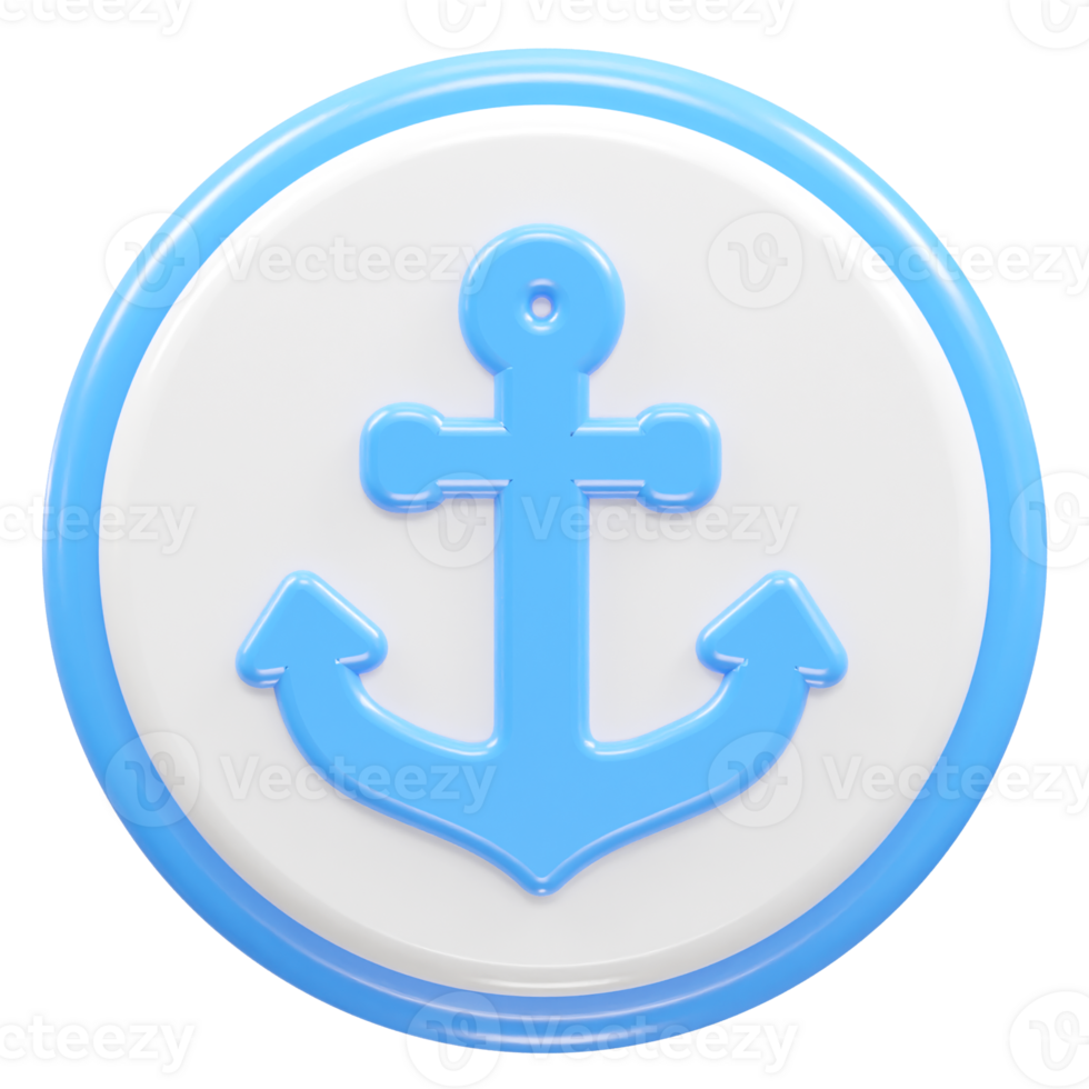 Anchor icon rendering 3d illustration png