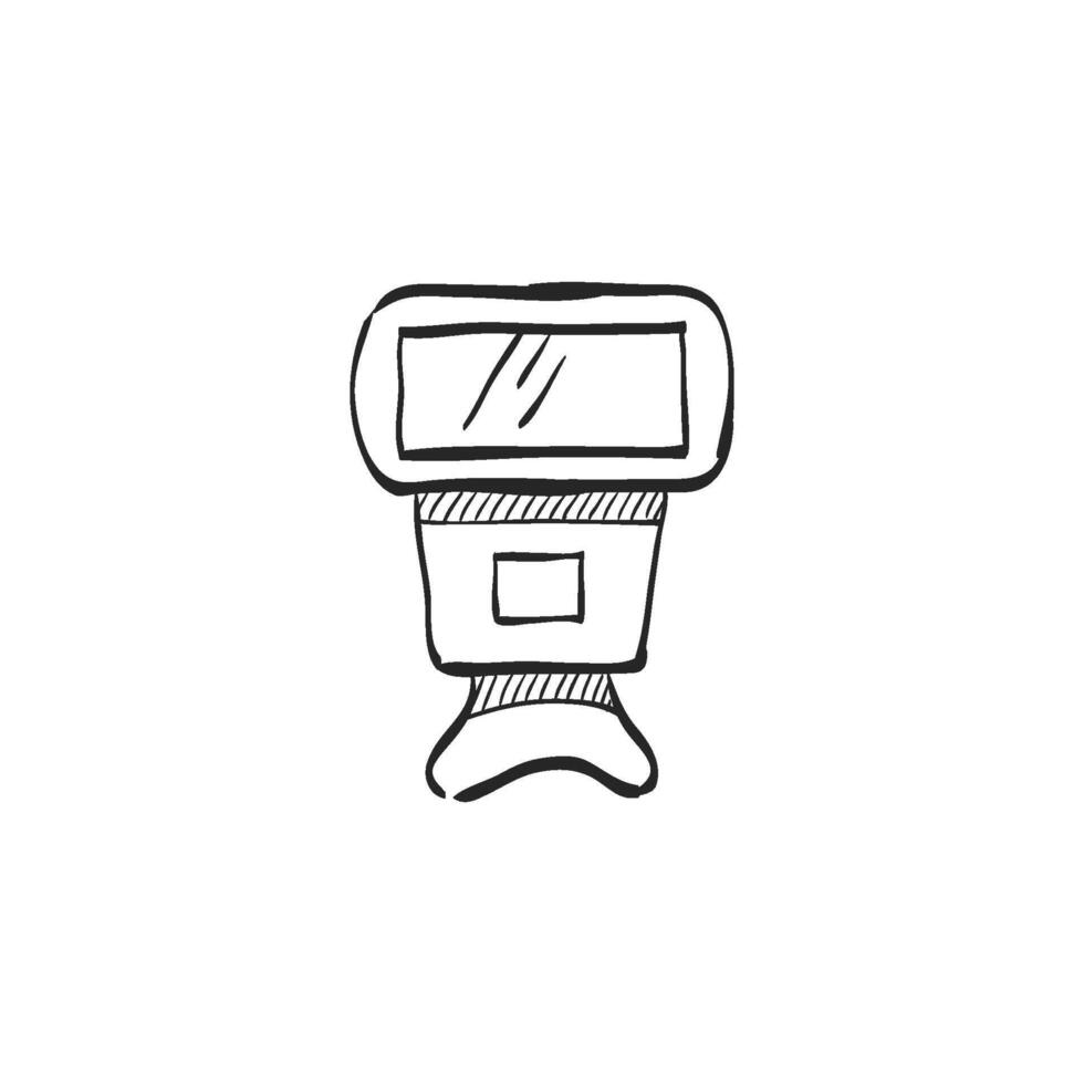 Hand drawn sketch icon camera flash vector