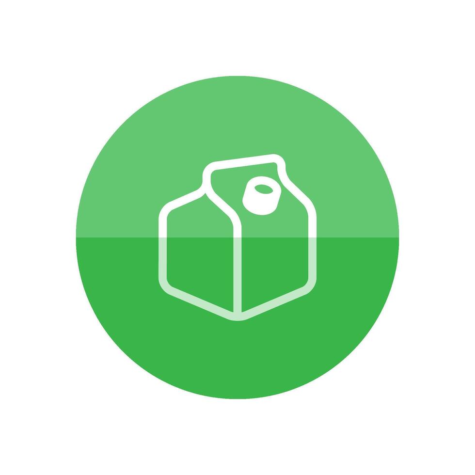 Milk packaging icon in flat color circle style. Food breakfast breakfast paper carton vector