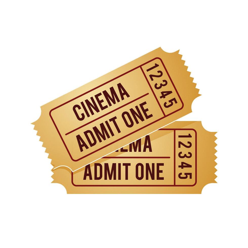 Cinema ticket icon in color. Movie entertainment show vector