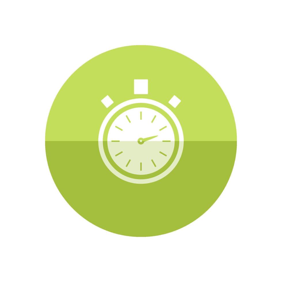 Stopwatch icon in flat color circle style. Speed, time, deadline vector