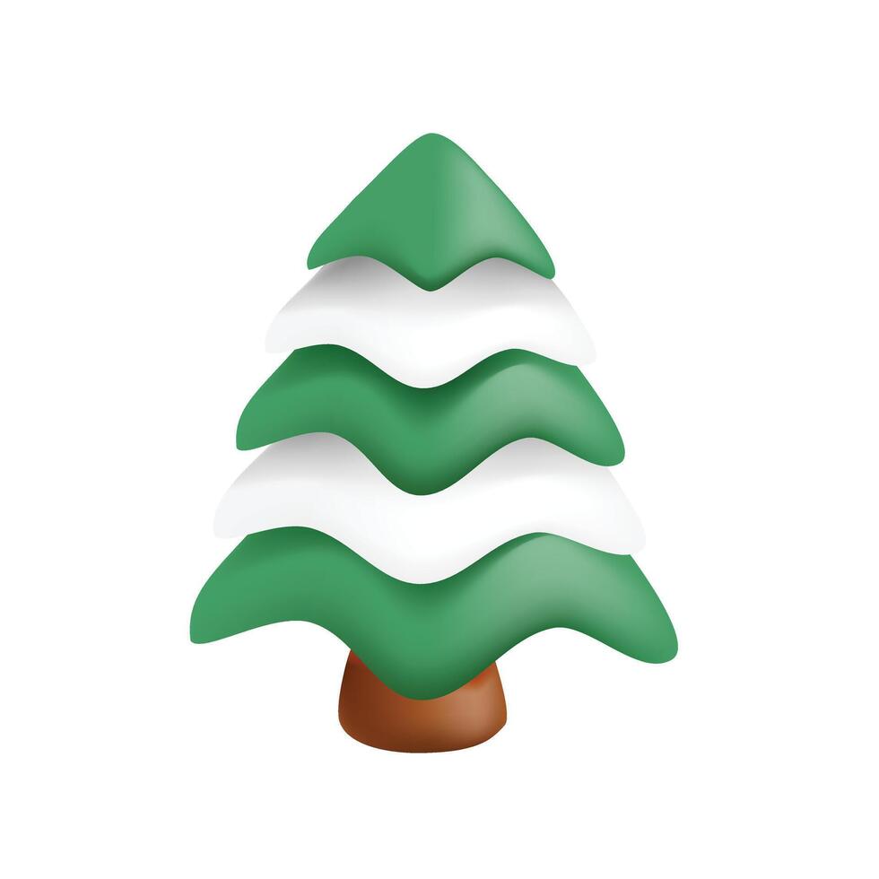 Pine 3d icon vector render illustration