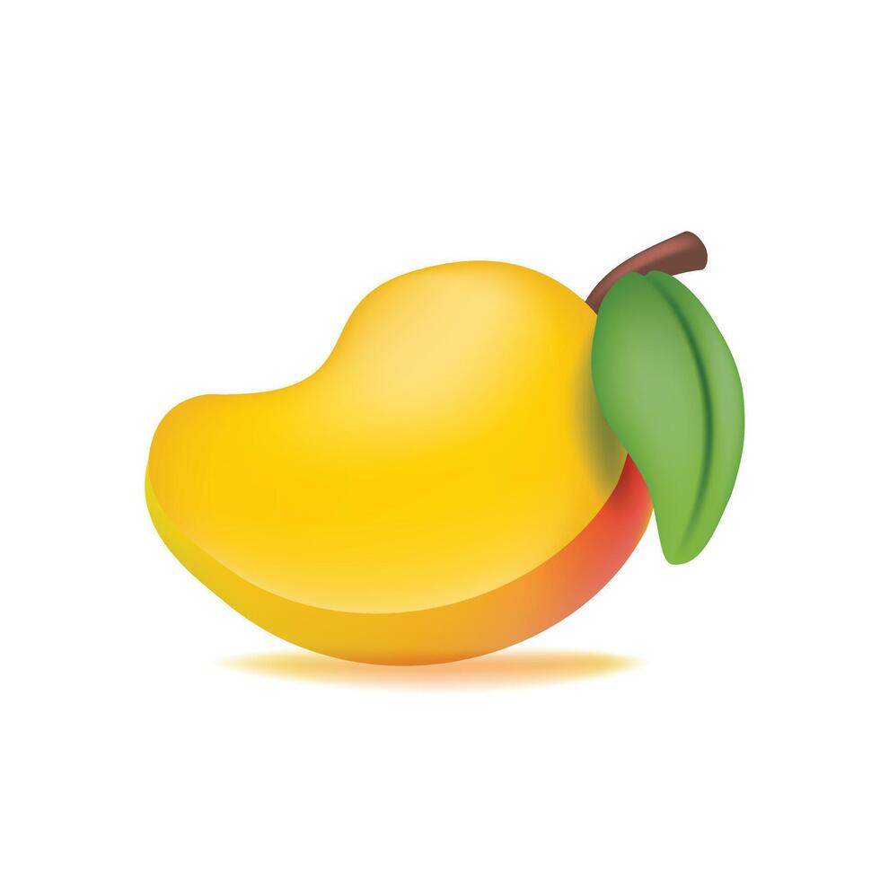 Mango 3d Icon soft illustration vector