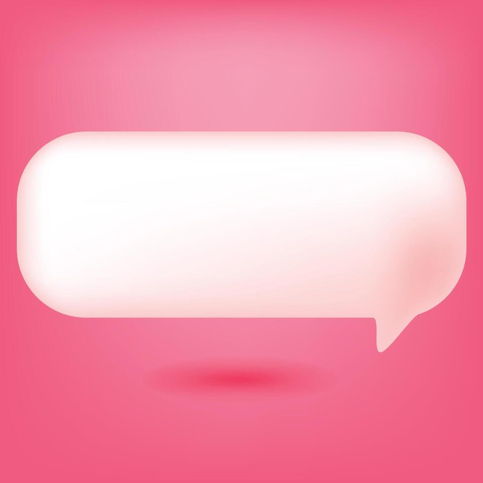 chat bubble 3d soft pink design illustration vector