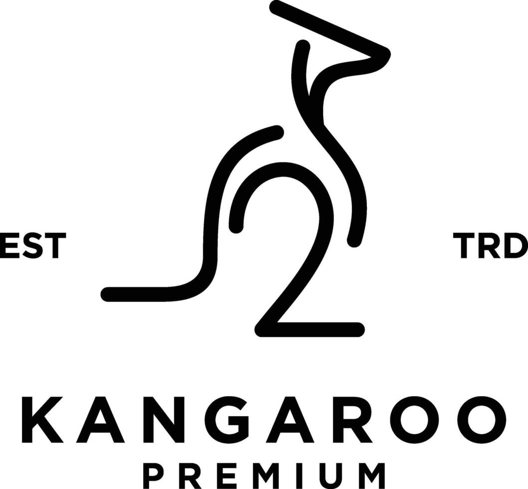 Set of kangaroo line logo icon design illustration vector