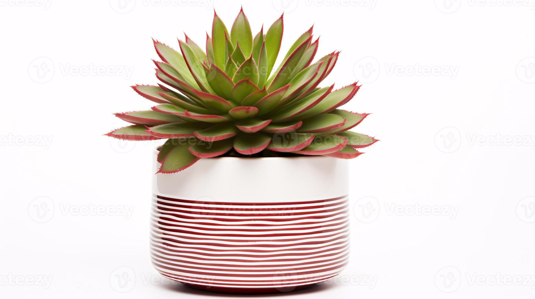 AI generated Different type of Succulent plants in a light, white colored pot with a light background photo