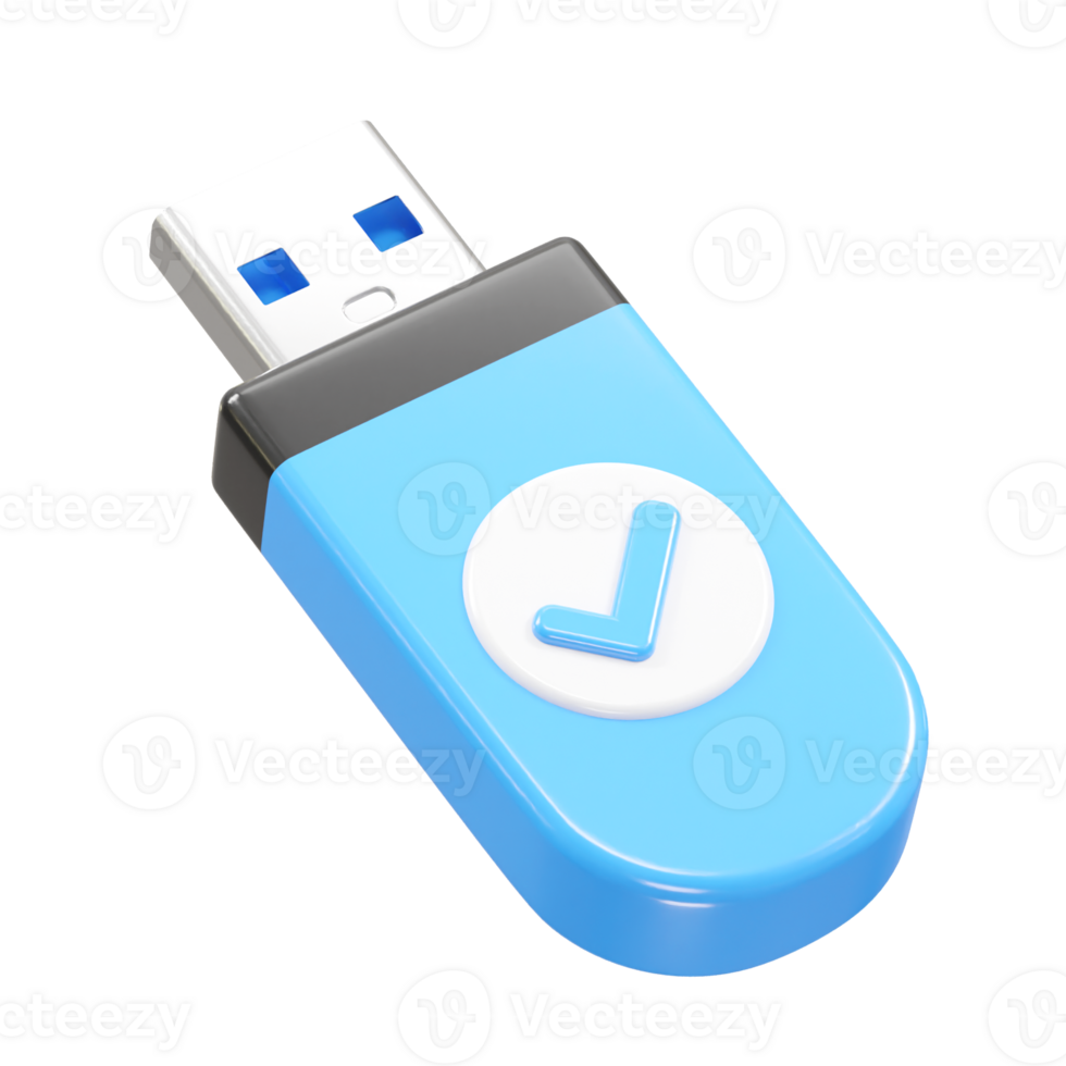 Pendrive usb icon 3d rendering illustration element png