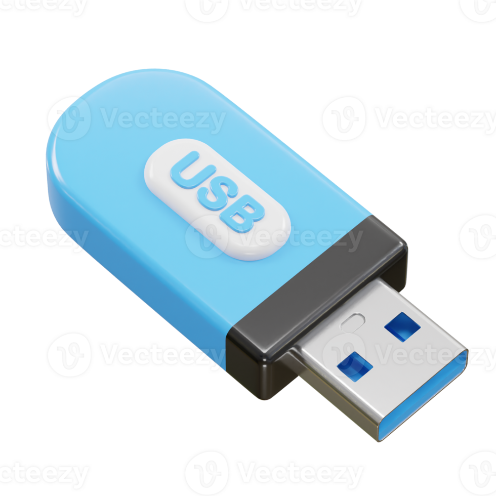 Pendrive usb icon 3d rendering illustration element png