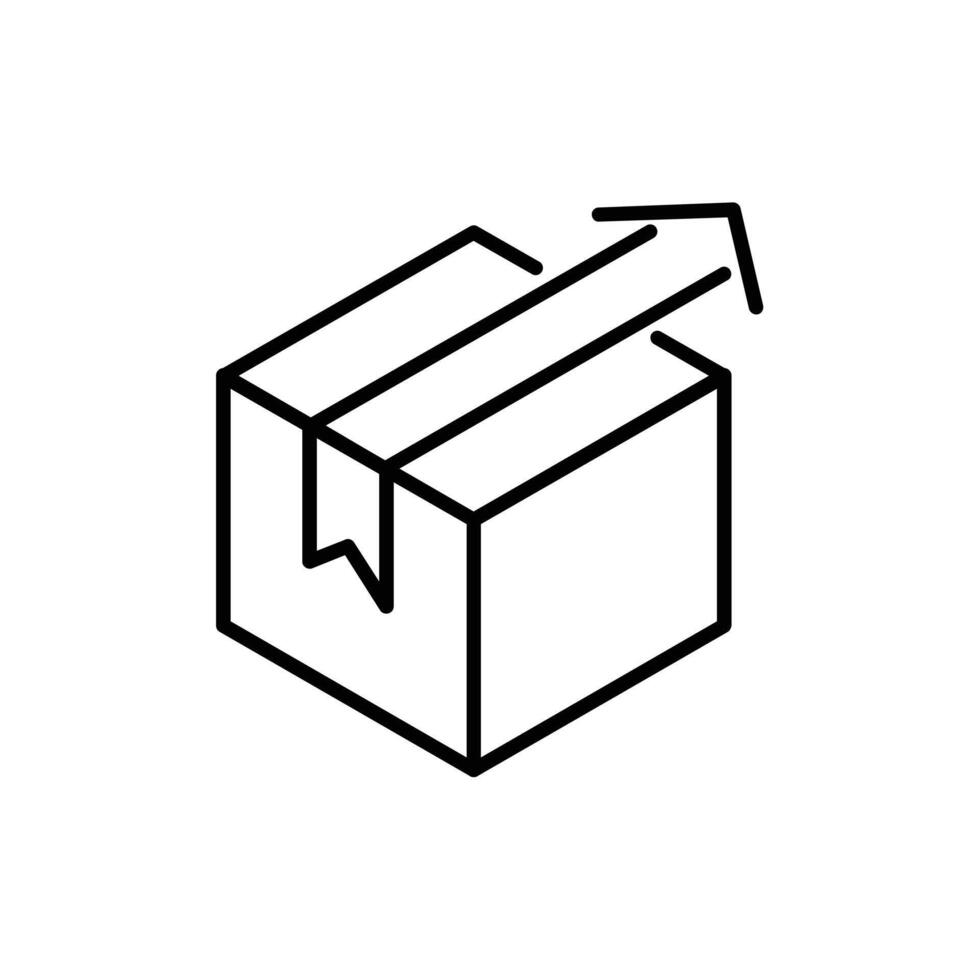 Box delivery with arrow line icon design vector