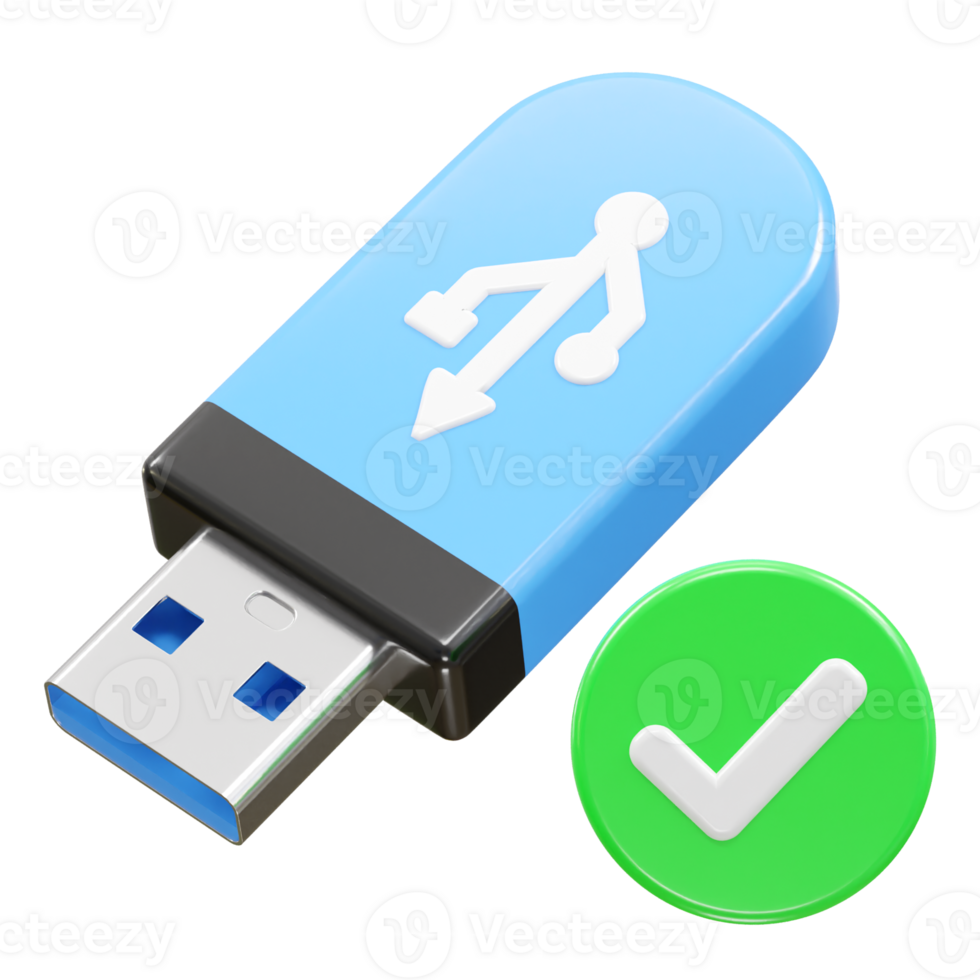 Pendrive usb icon 3d rendering illustration element png