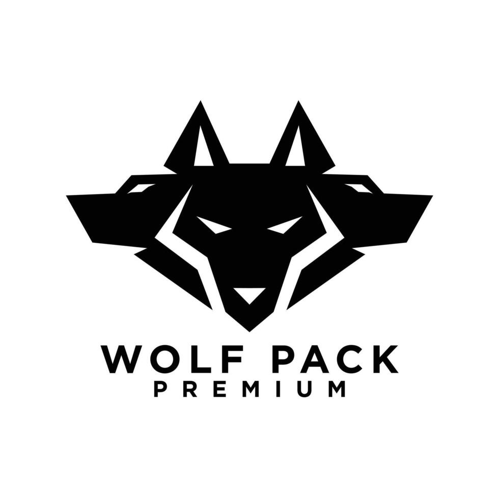 wolf pack logo icon design illustration vector