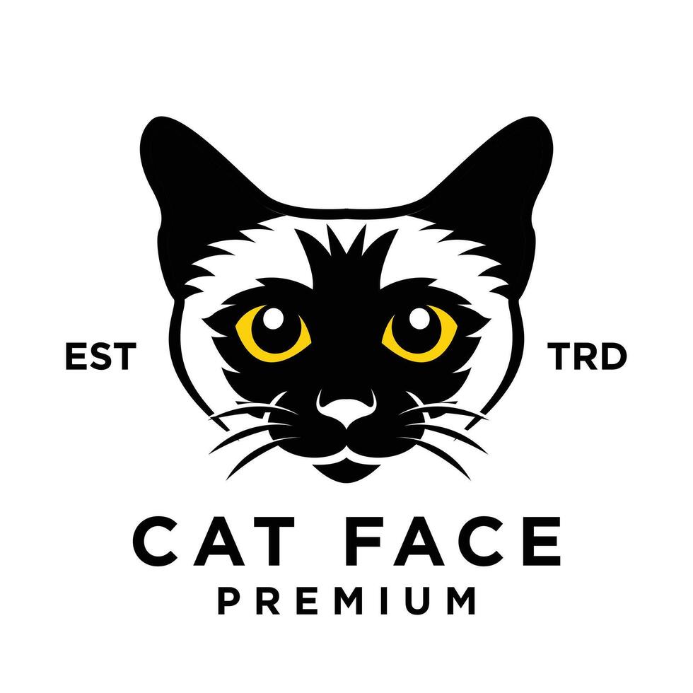 Cat face head logo icon design illustration vector