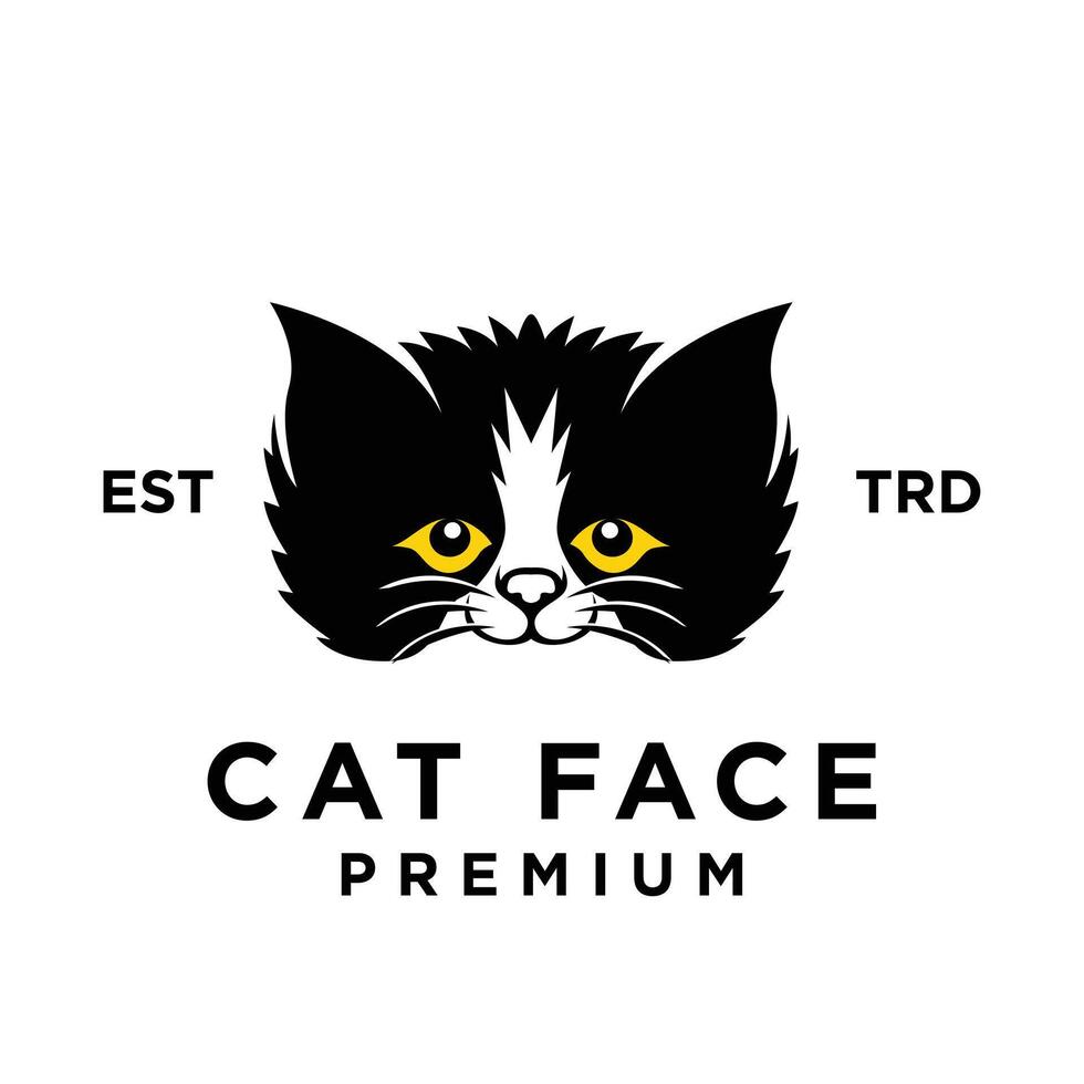 gato cara cabeza logo icono diseño ilustración vector