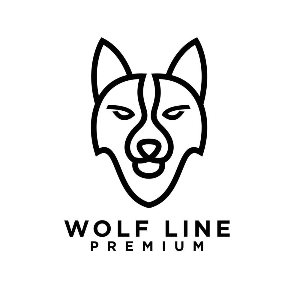 wolf line logo icon design illustration vector