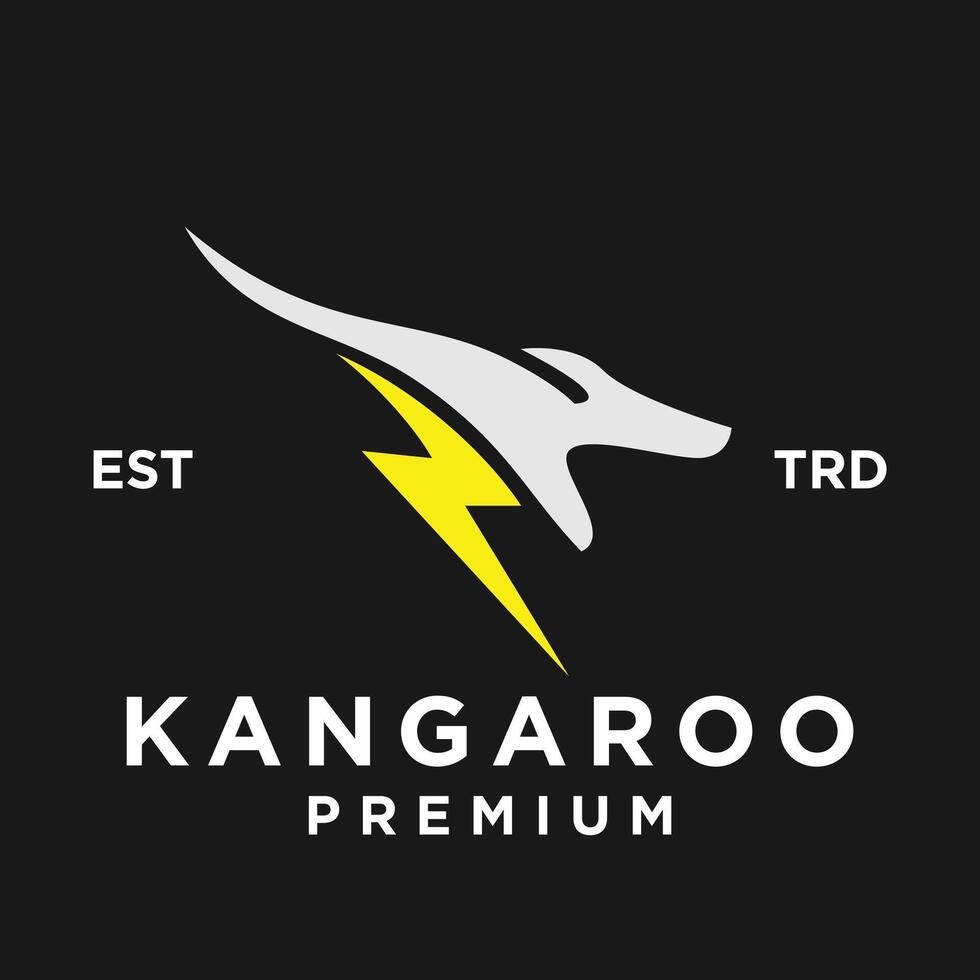 Kangaroo bolt lightning Logo icon design illustration vector