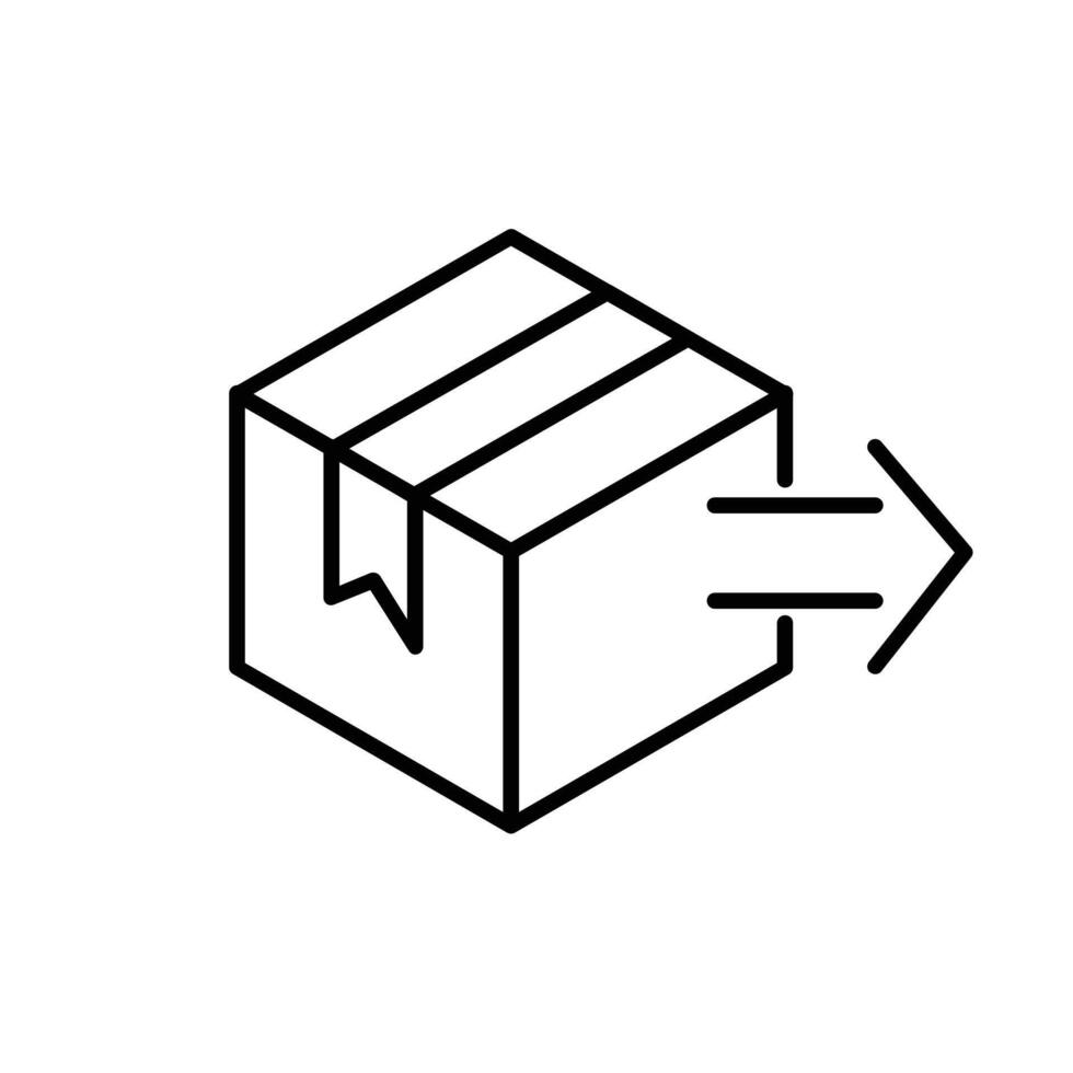 Box delivery with arrow line icon design vector