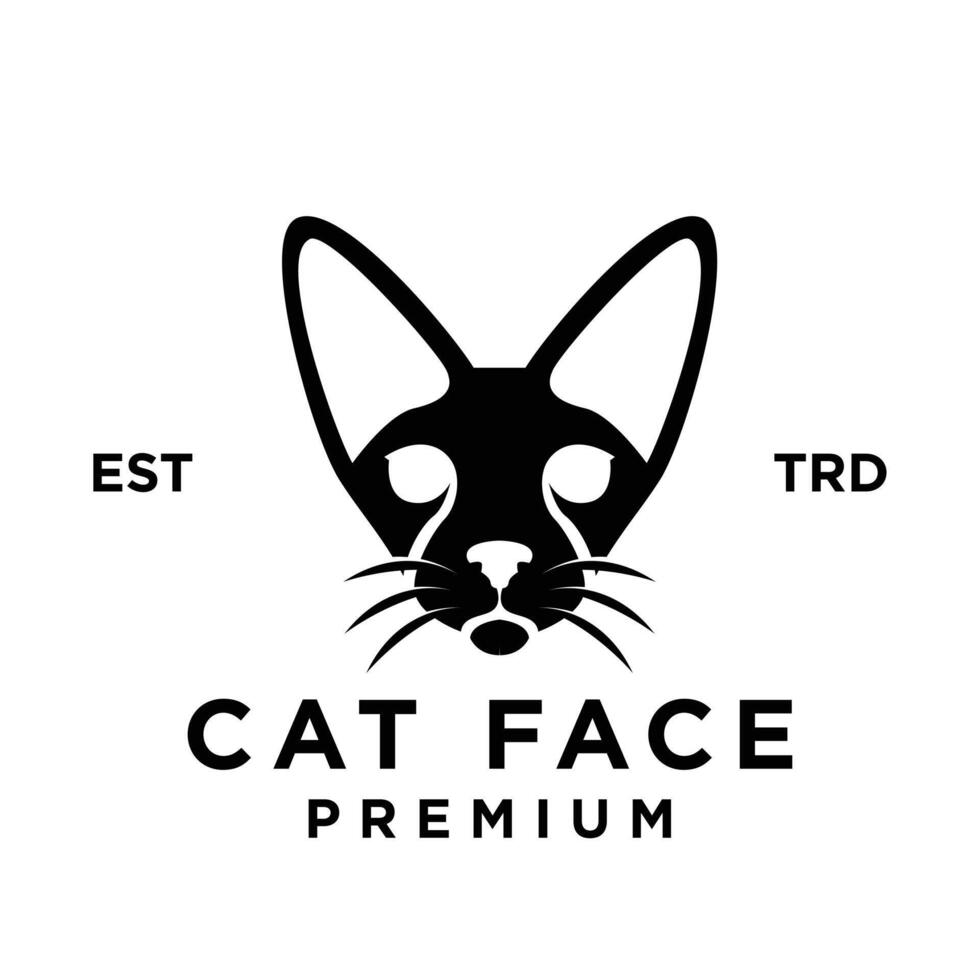 gato cara cabeza logo icono diseño ilustración vector