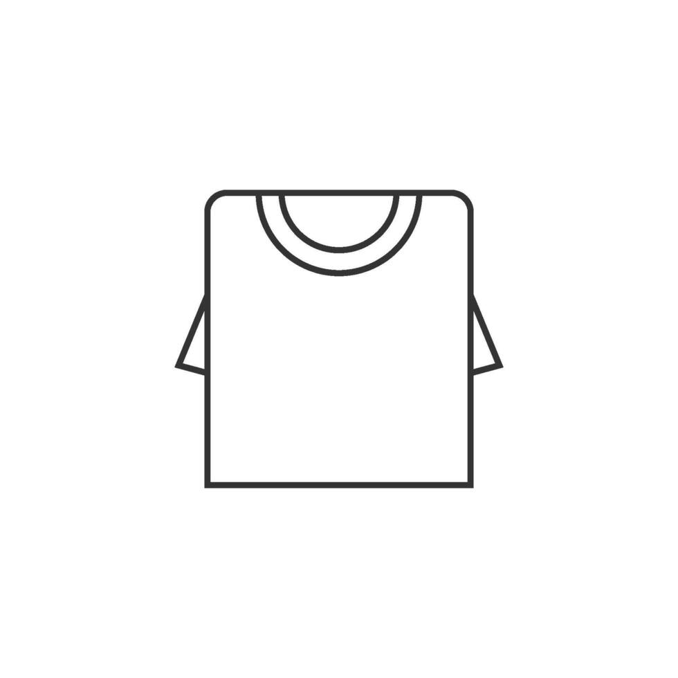 Folded shirt icon in thin outline style vector