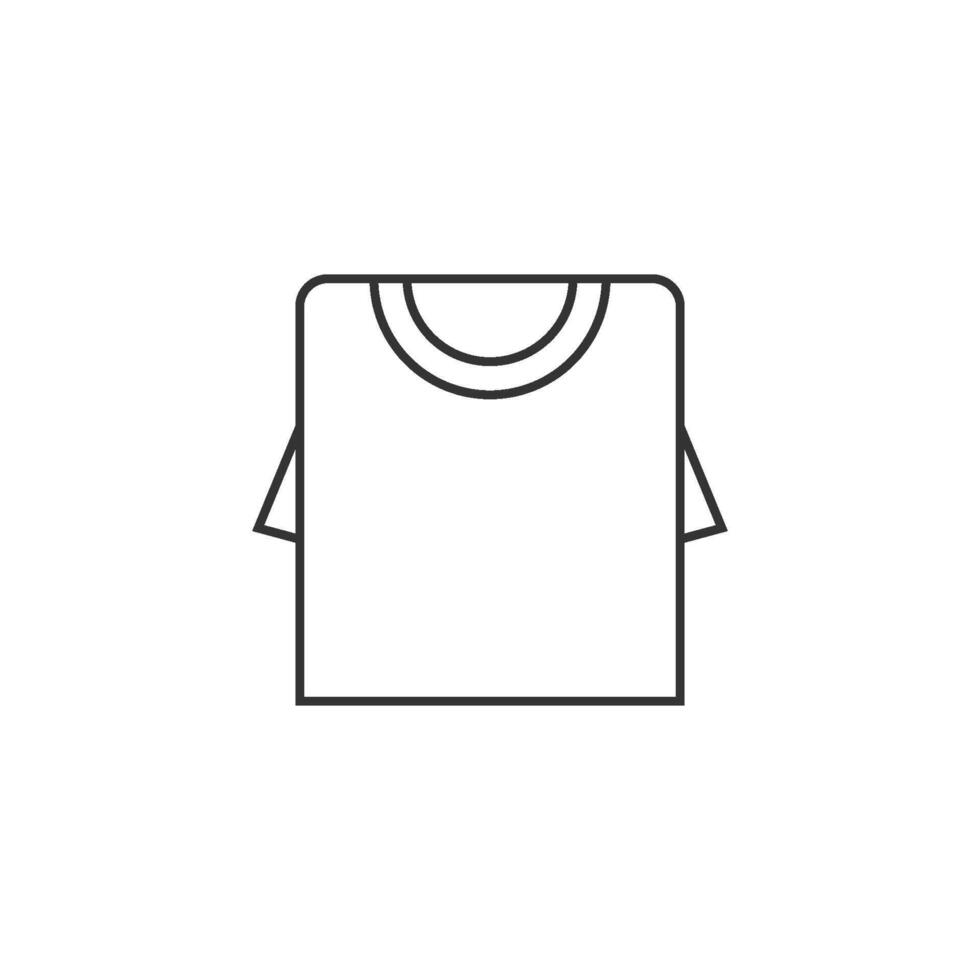 doblada camisa icono en Delgado contorno estilo vector