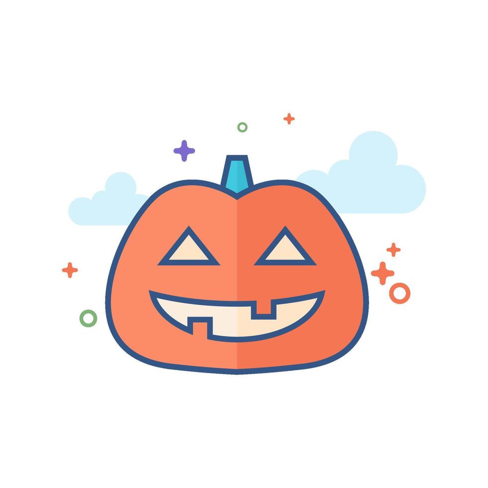 Pumpkin icon flat color style vector illustration